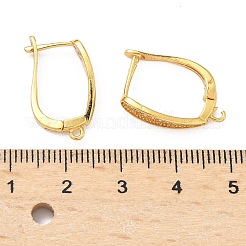 Латунные серьги-кольца из прозрачного кубического циркония&nbsp;KK-H532-16G