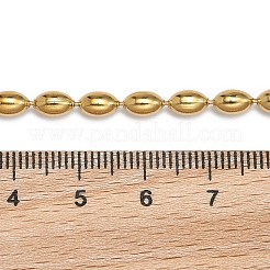 Ионное покрытие (ip) 304 нержавеющая сталь овальные шариковые цепочки браслеты для женщин&nbsp;X-BJEW-C046-01G