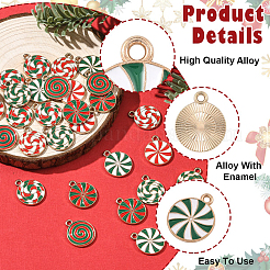 28 шт. 7-цветные рождественские эмалевые подвески из сплава&nbsp;ENAM-YW0008-06