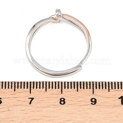 Кольца для женщин с микропаве из латуни и прозрачными кубическими цирконами&nbsp;RJEW-G371-01PRG-02