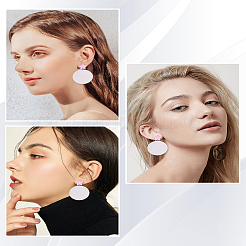 2 пара акриловых сережек-гвоздиков в форме диско-шара для женщин&nbsp;EJEW-LP0001-53