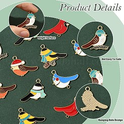 12шт 6 цвета сплава эмалевые подвески&nbsp;ENAM-YW0006-66