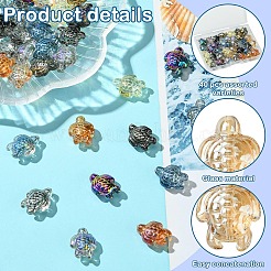 40шт 10 цвета гальванические стеклянные бусины&nbsp;EGLA-YW0003-90