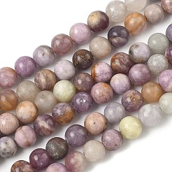 Натуральный лепидолит / пурпурный слюдяный камень бисер пряди&nbsp;G-F591-28-6mm