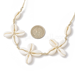 Ожерелья из латунных натуральных ракушек каури&nbsp;NJEW-TA00188