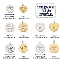 20 шт. 10 подвески из нержавеющей стали 304&nbsp;STAS-PJ0001-42