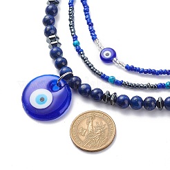 3шт 3 стиля лэмпворк кулон ожерелья сглаза комплект&nbsp;NJEW-JN04016