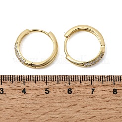 Серьги-кольца из латуни с прозрачным кубическим цирконием&nbsp;EJEW-L308-03G