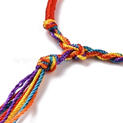 Браслет из плетеного шнура из полиэстера&nbsp;LS-BJEW-I306-01D