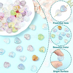 100 шт. 10-цветные стеклянные бусины для гальванической краски для запекания&nbsp;EGLA-YW0005-64