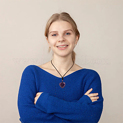 4 шт. 4-х стильное ожерелье с подвеской в виде сердца из натуральных и синтетических смешанных драгоценных камней с нейлоновыми шнурами&nbsp;NJEW-FI0001-50