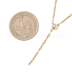 Регулируемая цепочка-лариата из нержавеющей стали 304 толщиной 2 мм с текстурированной поверхностью.&nbsp;NJEW-JN05858