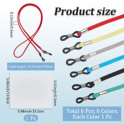 6шт. 6-х цветный ремешок из искусственной замши для очков&nbsp;AJEW-CL0001-48A