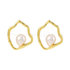 Серьги-гвоздики из латуни Nuggets&nbsp;EJEW-H158-06G