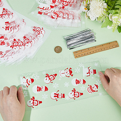 100 шт. Рождественский снеговик с принтом в виде целлофана для упаковки конфет&nbsp;ABAG-GF0001-41B