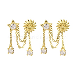 Серьги-гвоздики из циркония&nbsp;EJEW-H158-24G