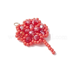 Подвески из стеклянных бусин ручной работы в виде клевера&nbsp;PALLOY-MZ00793