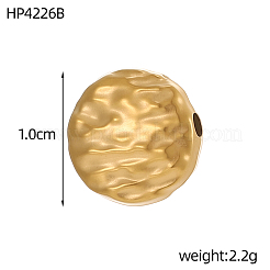 Текстурированные бусины из нержавеющей стали 304&nbsp;STAS-OY012-13G