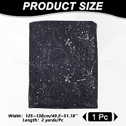 Ткань из полиэстера с вышивкой в виде звезды и луны с блестками&nbsp;DIY-WH0530-45C