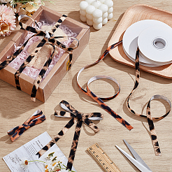 2 рулон двухцветных бархатных лент с леопардовым принтом&nbsp;SRIB-PH0001-73