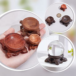 8 шт. 6 стиля плоская круглая деревянная подставка-держатель для хрустального шара&nbsp;DJEW-WR0001-04