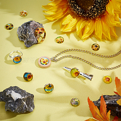 100шт стеклянные кабошоны&nbsp;GGLA-PH0001-18