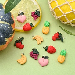 12шт 6 стиля непрозрачные подвески из смолы&nbsp;CRES-YW0001-19