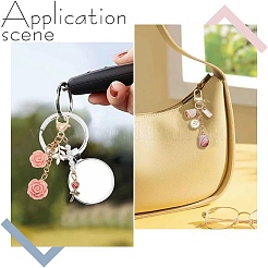 4 шт. 4 стиля подвесных украшений в виде розы из атласа и смолы&nbsp;KEYC-AR0001-33