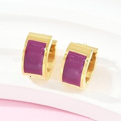 Серьги-кольца из нержавеющей стали 304 с эмалью&nbsp;EJEW-K268-20G-03