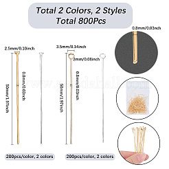 4 набор из 4-х видов латунных штифтов с плоской головкой и штифтов с ушком&nbsp;KK-SP0002-39