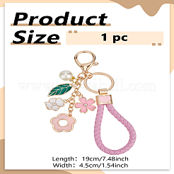 1 шт. брелок для ключей с цветком из эмали для девочек&nbsp;KEYC-LP0001-30