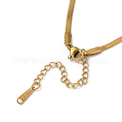 Ожерелье с прямоугольной подвеской цвета морской волны и кубическим цирконием&nbsp;NJEW-Z028-01G