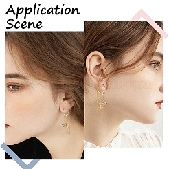 10 пара латунных узлов для сережек-колец&nbsp;KK-BBC0008-51