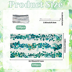 100 шт. целлофановые пакеты для упаковки конфет с принтом в виде листьев&nbsp;ABAG-GF0001-40