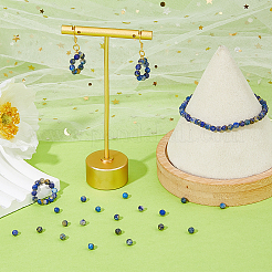 Набор для самостоятельного изготовления браслета из круглых бусин из натурального лазурита&nbsp;G-FI0001-16