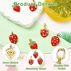 6 шт. 3 стиля латунных эмалевых подвесок&nbsp;KK-CJ0004-14