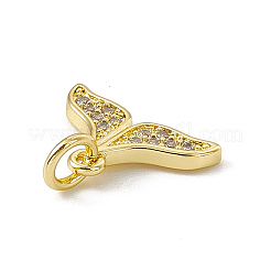 Подвески в виде рыбьего хвоста из латуни с микропаве из прозрачного кубического циркония&nbsp;ZIRC-F132-77G