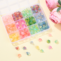 144 г двухцветных прозрачных стеклянных бусин&nbsp;GLAA-YW0005-26