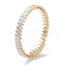 Браслеты из латуни с прозрачным кубическим цирконием в микропаве&nbsp;BJEW-A116-04G-B