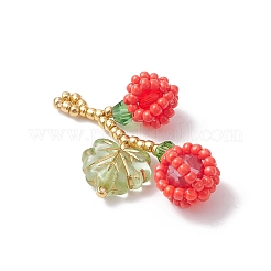 Подвески из стеклянных бусин в виде ягод и листьев&nbsp;PALLOY-MZ01114-01