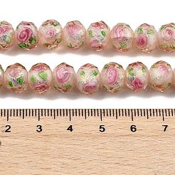 Нити из фольгированных бусин лэмпворк ручной работы&nbsp;FOIL-S136-001B