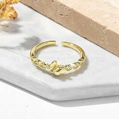 Кольца-манжеты с бабочкой из прозрачного кубического циркония&nbsp;RJEW-G337-11G