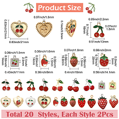 40 шт. 20 подвески из сплава клубники и вишни&nbsp;FIND-SC0019-92