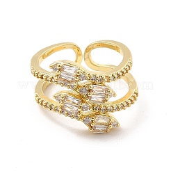 Открытые кольца-манжеты в виде змеи из прозрачного кубического циркония&nbsp;RJEW-E059-02G