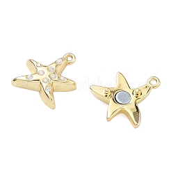 Латунные микрозастежки в форме морской звезды с прозрачными кубическими циркониями&nbsp;KK-C251-10G