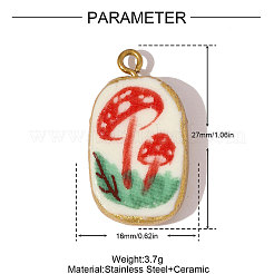Подвески из нержавеющей стали 304 и фарфора&nbsp;STAS-OY005-84G