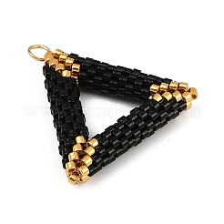 Подвески-треугольники из стеклянного бисера ручной работы&nbsp;PALLOY-MZ00756-02