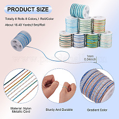 8 рулон двухцветного сегментно окрашенного нейлонового металлического шнура&nbsp;NWIR-TA0001-33