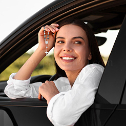 4шт 4 цвета крест с Иисусом сплав браслеты подвески&nbsp;BJEW-DC0001-10