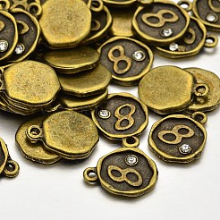 Античная бронза покрытием сплава горный хрусталь подвески ALRI-J153-08-NF